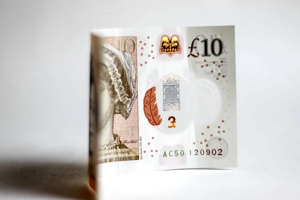 Ten Pund Banknote British Money — Stock Photo, Image