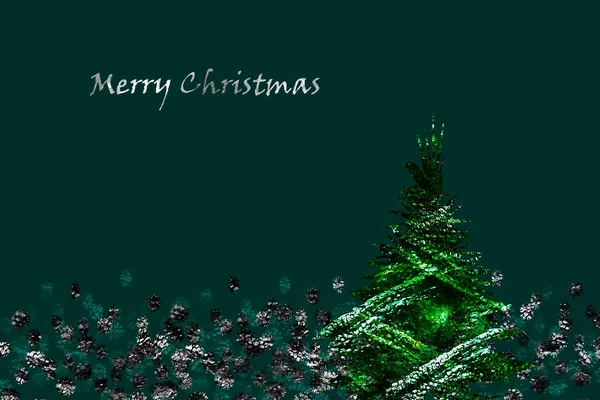 グリーティングカードデザイン クリスマスツリー — ストック写真