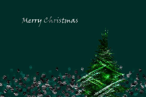 Design Del Biglietto Auguri Albero Natale — Foto Stock