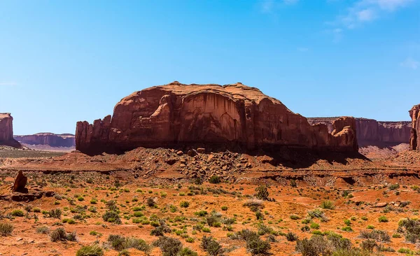 A view of the Sleeping Giant Butte in Monument Valley tribal park in springtime