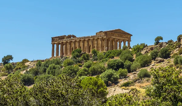 Templo Concordia Visto Desde Base Cresta Antigua Ciudad Siciliana Agrigento — Foto de Stock