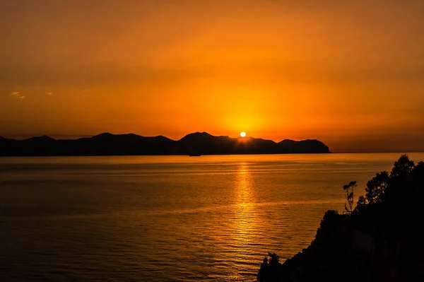 Tramonto Nel Golfo Palermo Una Serata Estiva — Foto Stock