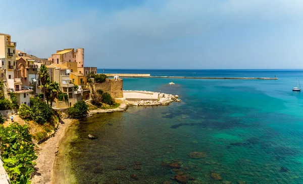 Starożytny Zamek Castellammare Del Golfo Sycylia Lecie — Zdjęcie stockowe