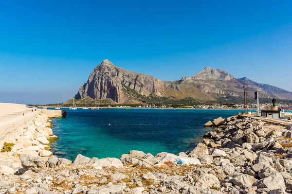 Une Vue Sur Entrée Port San Vito Capo Sicile Avec — Photo