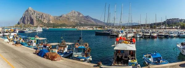 Una Vista Panorámica Sobre Puerto San Vito Capo Sicilia Con —  Fotos de Stock