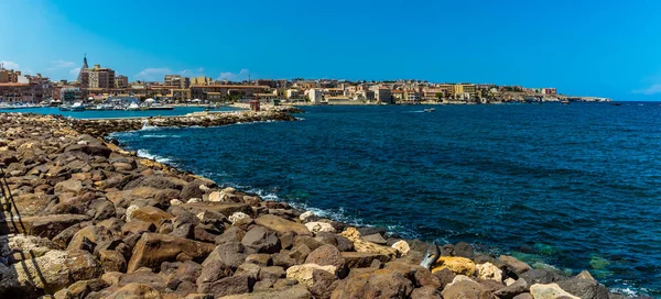 Panorama Siracusa Sicilia Desde Isla Ortygia Verano —  Fotos de Stock