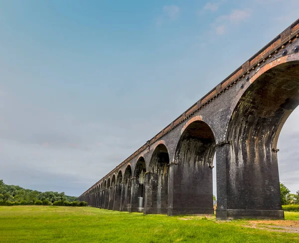 View Western End Harringworth Railway Viaduct Longest Masonry Viaduct — Stock Photo, Image