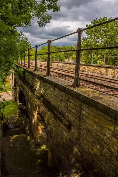 Θέα Κατά Μήκος Της Όχθης Του Gretton Στο Northamptonshire Του — Φωτογραφία Αρχείου