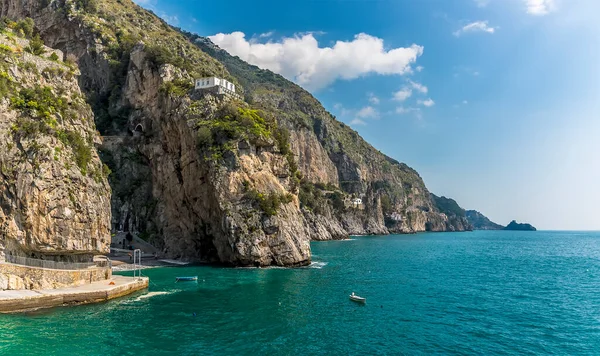 Cliffed Coastline Marina Praia Praiano Italy Looking Amalfi — Stock Photo, Image