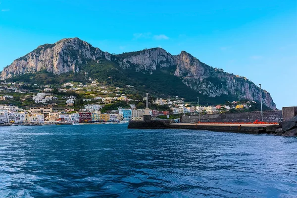Harbour Marina Grande Mount Solaro Anacapri Distance Island Capri Italy — Stock Photo, Image