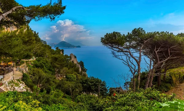 Vue Panoramique Sur Arc Naturel Côte Amalfitaine Depuis Île Capri — Photo