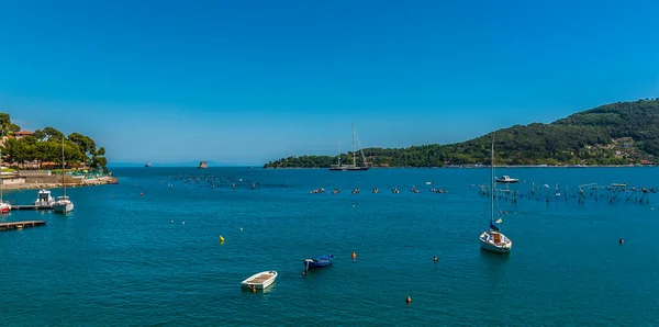 Widok Zatokę Porto Venere Włochy Lecie — Zdjęcie stockowe