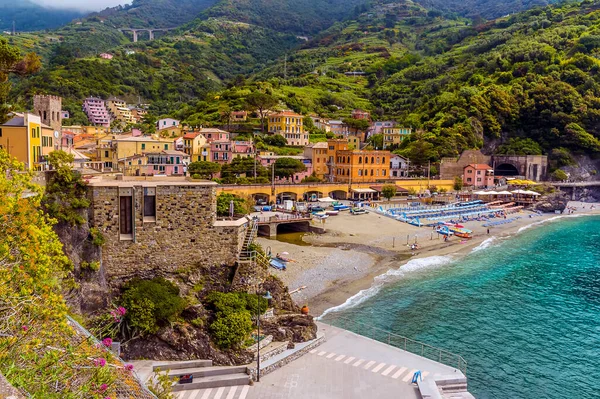 View Old Beach Monterosso Mare Italy Summer — Stock Photo, Image