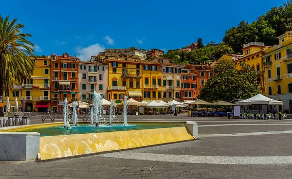Una Vista Sobre Plaza Central Lerici Italia Verano —  Fotos de Stock