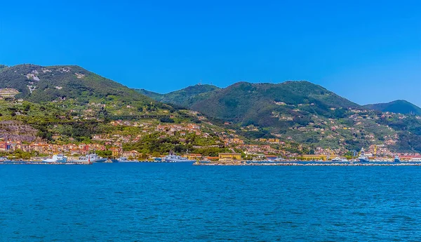 Vista Panorâmica Para Marola Adjacente Spezia Itália Verão — Fotografia de Stock