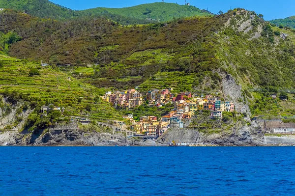 View Sea Cinque Terre Village Manarola Italy Summertime — Stock Photo, Image