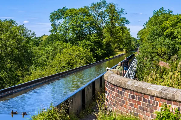 Una Vista Sobre Acueducto Edstone Warwickshire Acueducto Más Largo Inglaterra — Foto de Stock