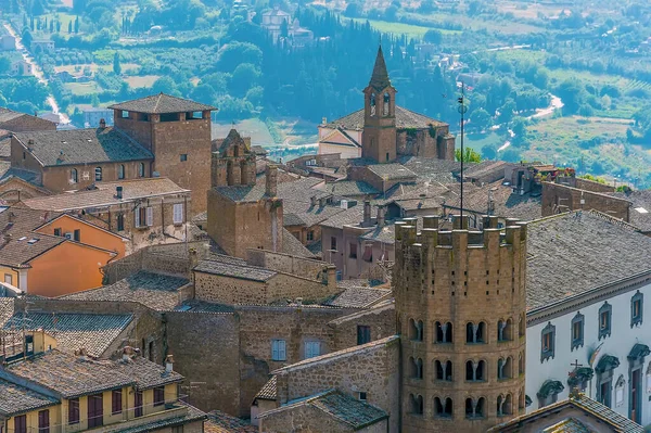 Towers Roof Tops Orvieto Italy Summer — Stock Photo, Image
