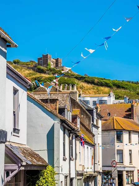 View Old Town Hastings Sussex Funicular Railway Terminus Summer — Stock Photo, Image