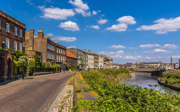 Parad Georgiska Byggnader Norra Brink Bredvid Floden Nene Wisbech Cambridgeshire — Stockfoto