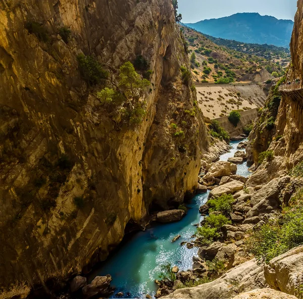 Blick Vom Caminito Del Rey Weg Entlang Des Gaitanejo Flusses — Stockfoto