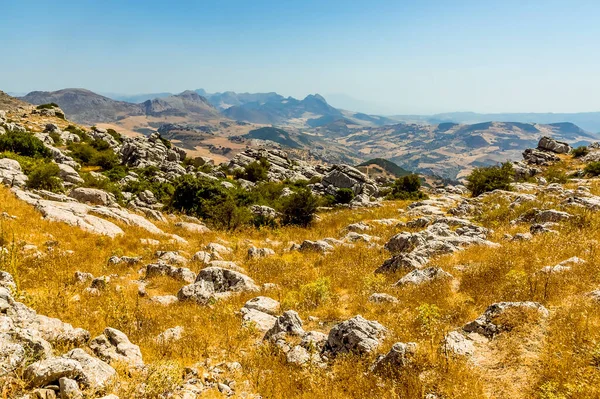 Uitzicht Het Berglandschap Van Sierra Del Torcal Vanaf Torcal Buurt — Stockfoto