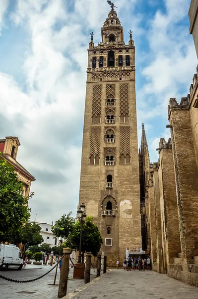 Torre Catedral Santa María Sevilla España Que Convirtió Partir Minarete — Foto de Stock