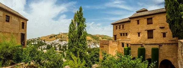 Панорамный Вид Района Альгамбра Гранада Испания Летом — стоковое фото