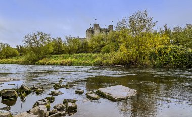 İrlanda, Trim 'deki Boyne Nehri kıyısında bir manzara