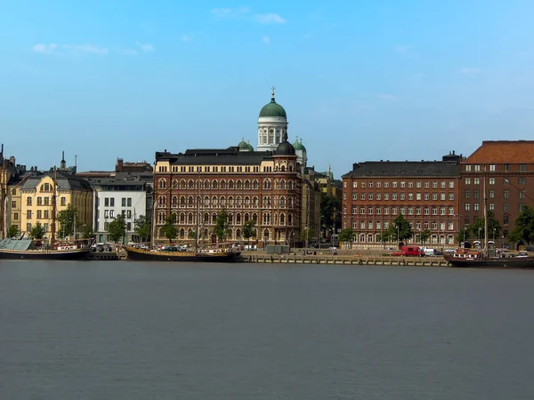 Blick Über Den Südhafen Auf Die Uferpromenade Der Finnischen Hauptstadt — Stockfoto