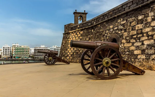 Uma Vista Sobre Ilha Dos Ingleses Castelo São Gabriel Arrecife — Fotografia de Stock