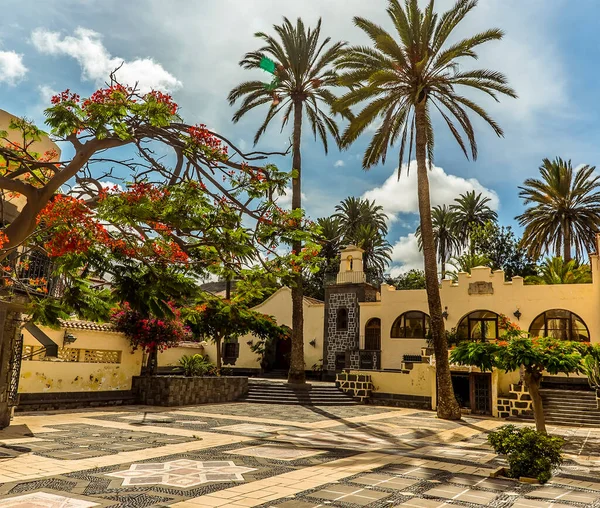 Una Vista Cortile Nel Centro Storico Las Palmas Gran Canaria — Foto Stock