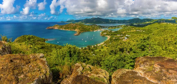 Uitzicht Vanaf Shirley Heights Engelse Haven Aan Kust Van Antigua — Stockfoto
