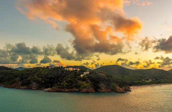 Uitzicht Zonsondergang Aan Kust Van Antigua Bij Johns — Stockfoto