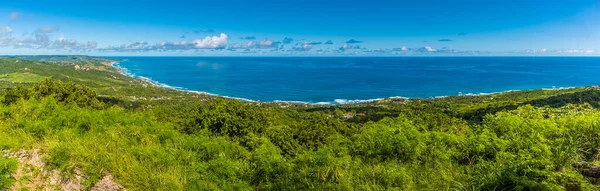 Una Vista Panorámica Desde Hackleton Cliffs Largo Costa Atlántica Barbados — Foto de Stock