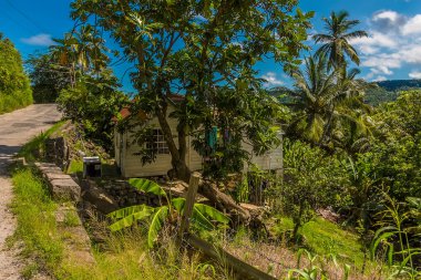 Barbados dağlarında bir Chattel evi.