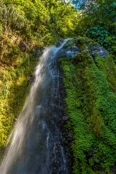 Uma Cachoeira Alto Nível Monte Soufriere São Vicente — Fotografia de Stock