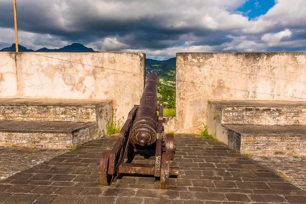 Uma Vista Para Interior Das Muralhas Fort Charlotte Kingstown São — Fotografia de Stock