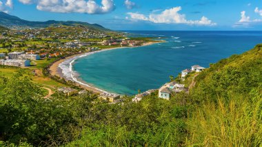 St. Kitts 'te Timothy Hill' den kuzeye bakan manzara