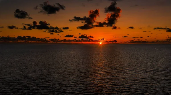 Die Sonne Geht Von Basseterre Kitts Aus See — Stockfoto