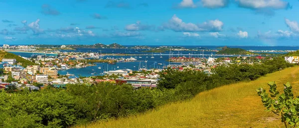 Uitzicht Philipsburg Maarten Vanaf Heuvels Boven Stad — Stockfoto