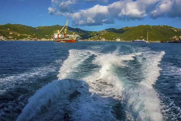 Saliendo Road Town Tortola Catamarán Rápido —  Fotos de Stock