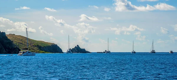 Una Vista Panorámica Hacia Barcos Amarrados Isla Pelícano Isla Principal —  Fotos de Stock
