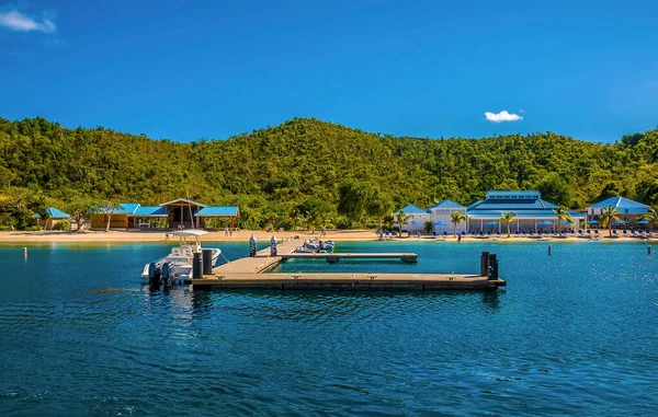 Una Vista Través Bahía Aterrizaje Isla Normanda Isla Principal Tortola — Foto de Stock