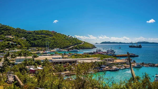Una Vista Dalla Strada Costiera Tortola Attraverso Canale Francis Drake — Foto Stock