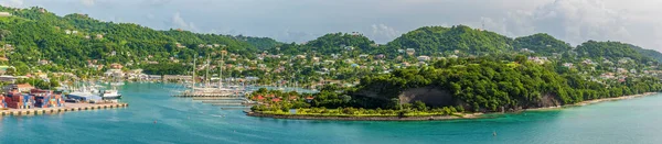 Panoramisch Uitzicht Vanaf Wallen Van Fort George Binnenhaven Van Grenada — Stockfoto