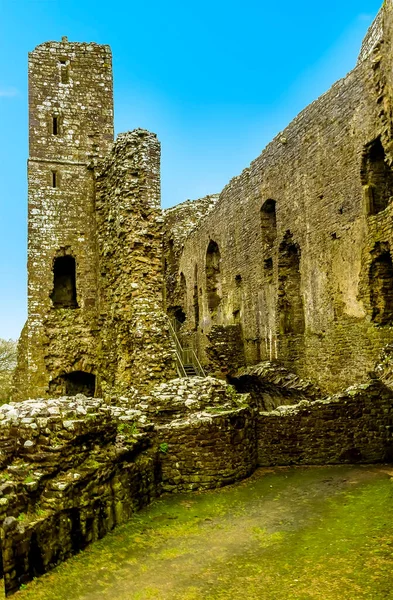 Utsikt Över Resterna Bevarandet 1300 Talets Slott Llawhaden Wales — Stockfoto