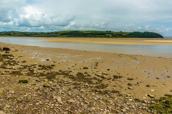 Uma Vista Sobre Estuário Taff Laugharne País Gales Verão — Fotografia de Stock