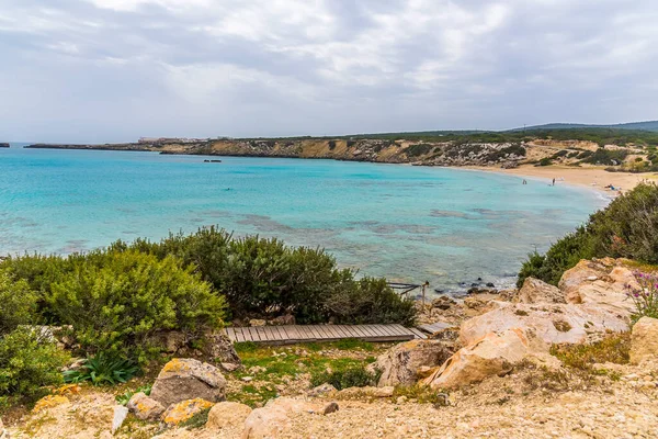 Kuzey Kıbrıs 'taki Karpass Yarımadası' nda ıssız kumlu plaj