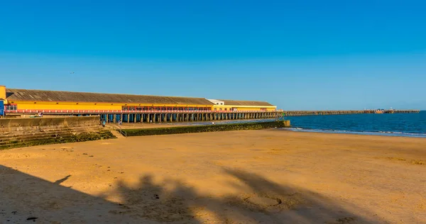 Pozdní Večerní Pohled Pláž Waltonu Naze Velká Británie Létě — Stock fotografie